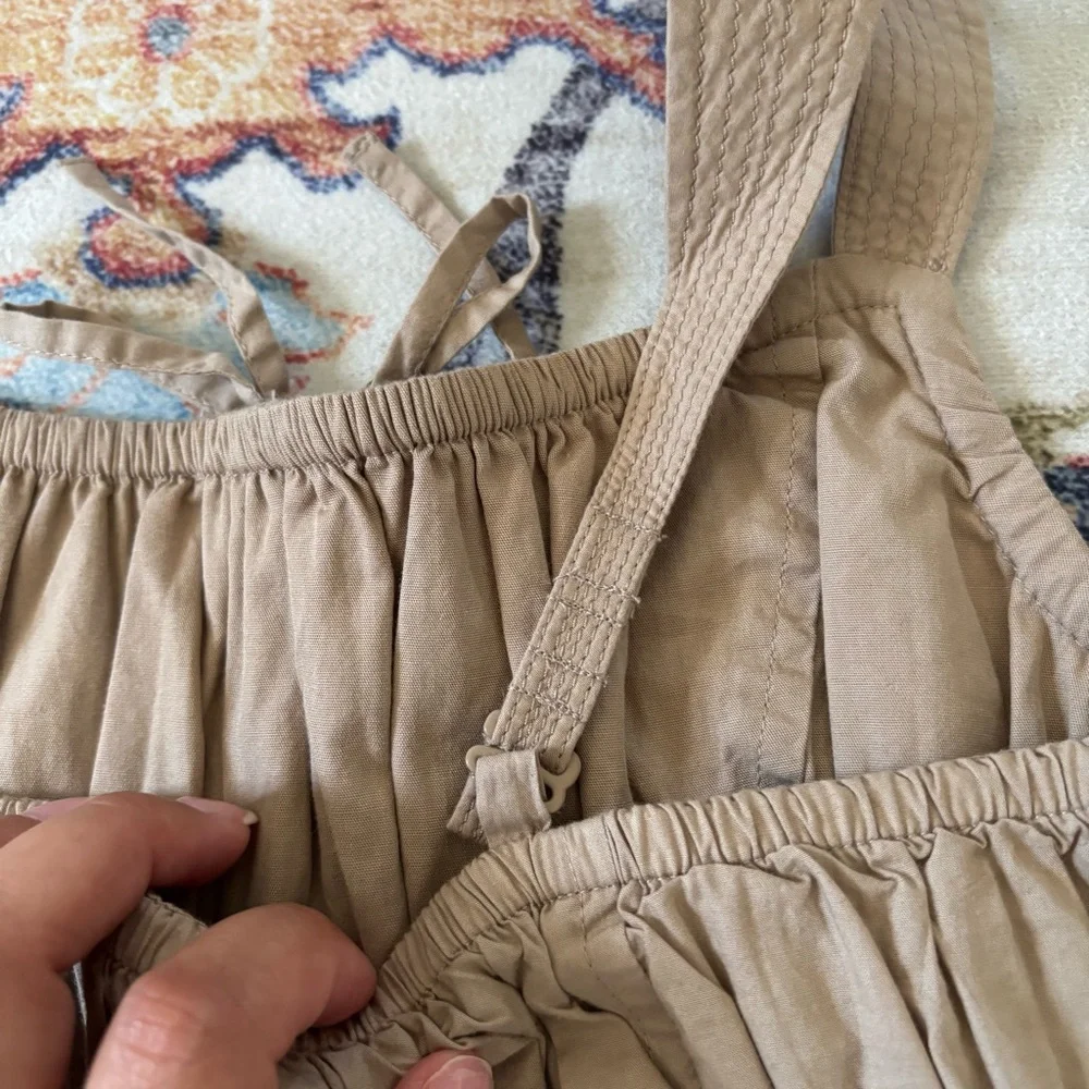 Aritzia Sunday Best Martine Poplin Dress in Fluent Taupe Size Small Mini Dress - Picture 7 of 11